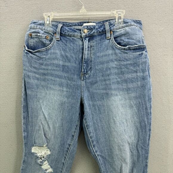 Pistola Womens Medium Wash Blue High-Rise Distressed Straight Jeans Size 31 - Picture 4 of 11